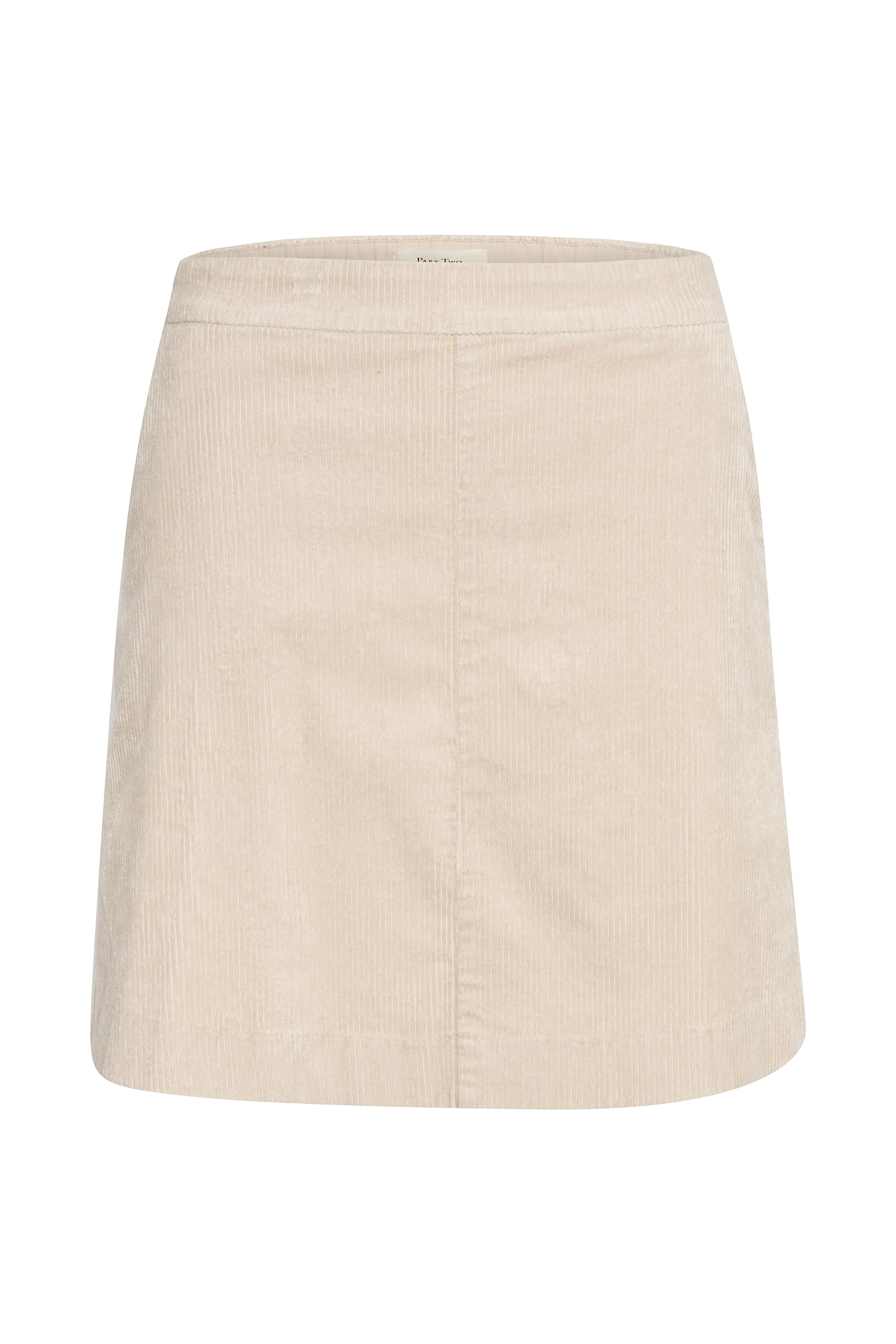 Part Two Women's Mini Skirt High Pockets Corduroy Fabric Elastic Waist, Perfectly Pale, 12