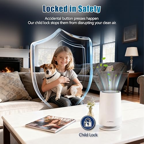 Miniatura 7 de LumiAir Mini - Purificadores de aire para dormitorio, hogar, oficina, dormitorio, filtro de aire HEPA súper silencioso con luz nocturna LED, USB,