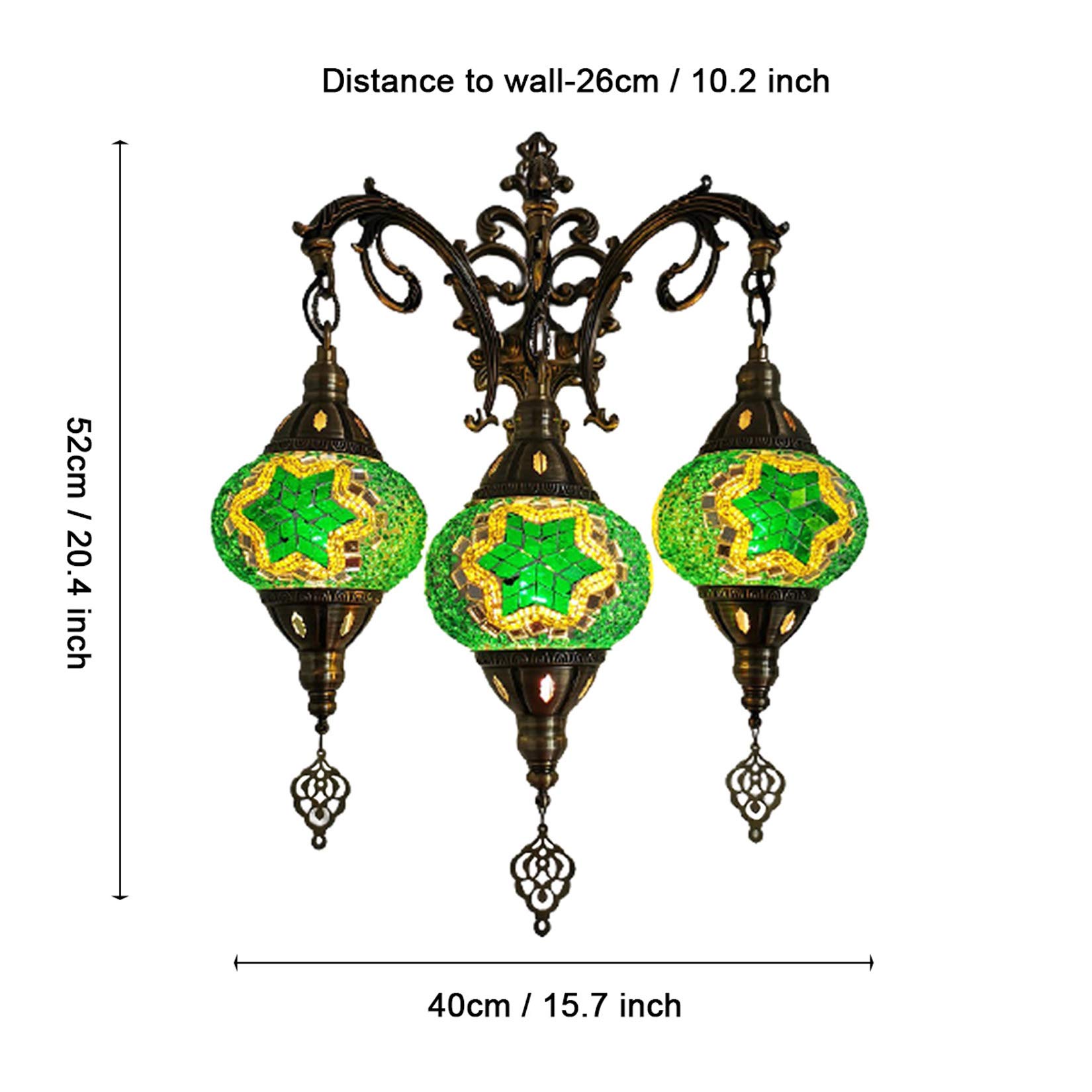 Amazon.com: GDLight Moroccan 3 Arms Wall Lamp Turkish Mosaic