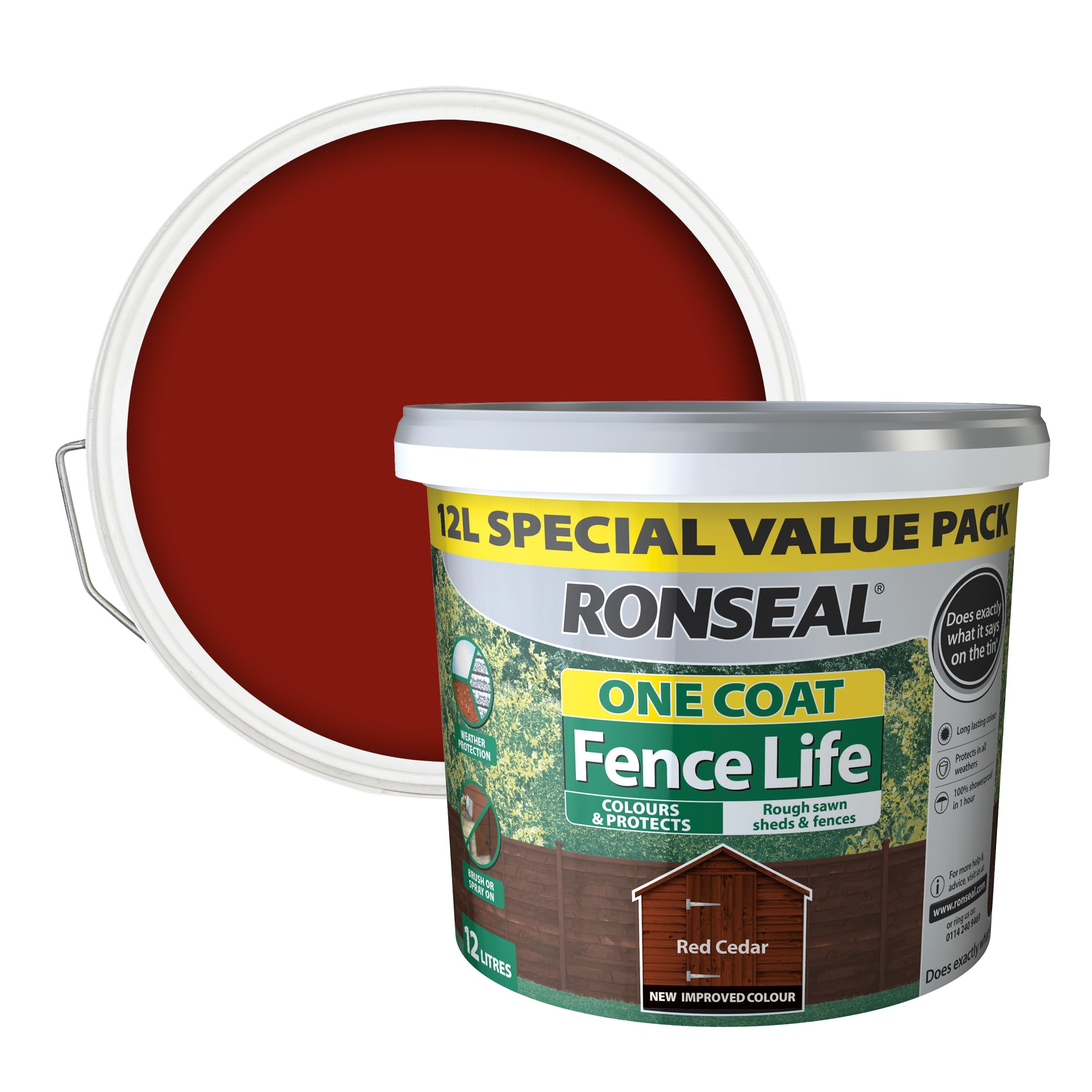 Ronseal One Coat Shed & Fence Protection Red Cedar 5 litre