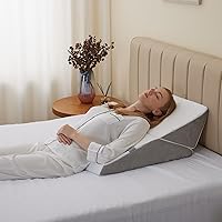 Vista 34 de Bedluxe - Juego de 4 almohadas ajustables de cuña para cama, almohada de espuma viscoelástica para después de la cirugía para el alivio del dolor