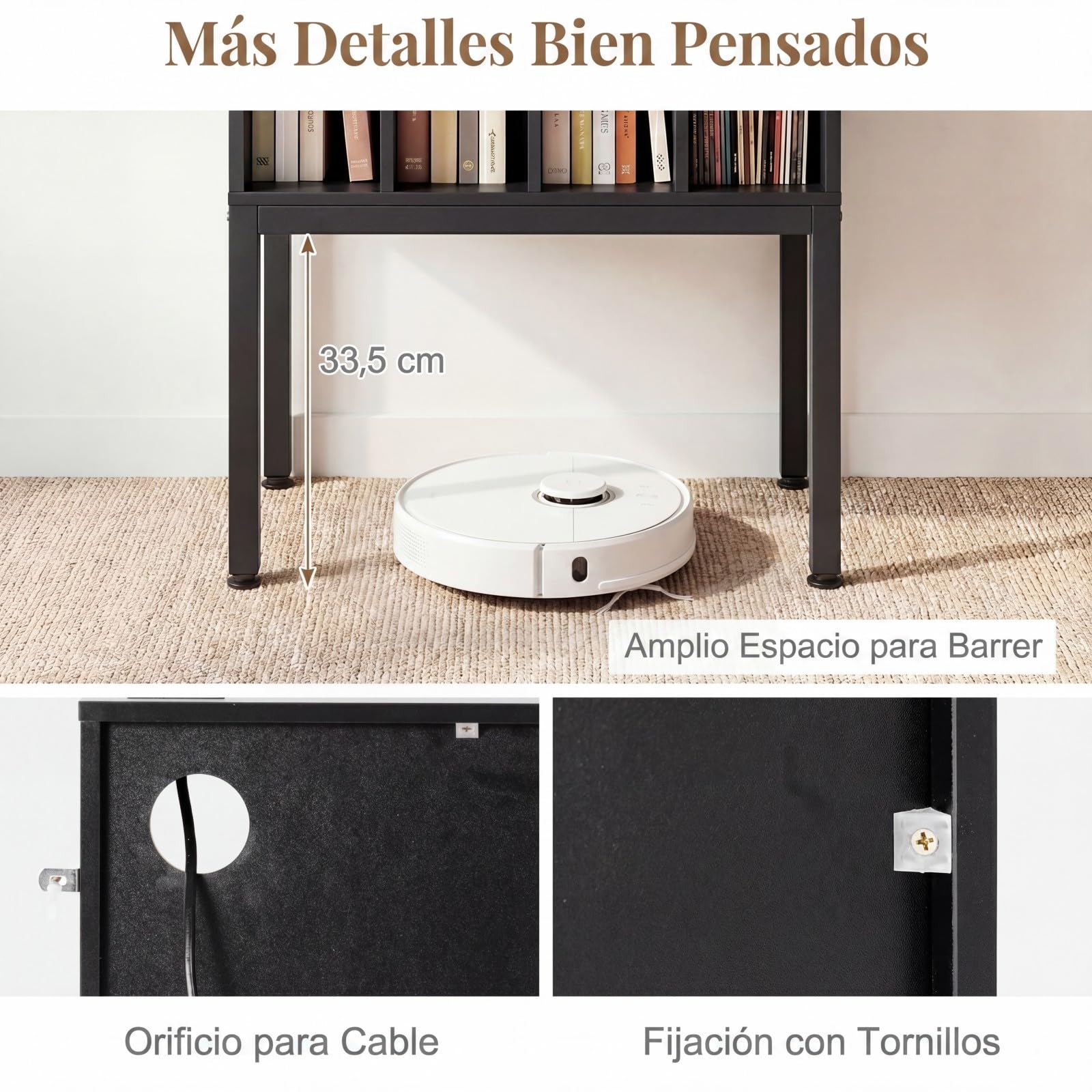 COSTWAY Mueble para Tocadiscos con Estación de Carga, Mesa para Tocadiscos con 4 Compartimentos Abiertos para Vinilos, Patas Metálicas, Mesa Auxiliar para Discos y Álbumes, Salón, Oficina (Negro)