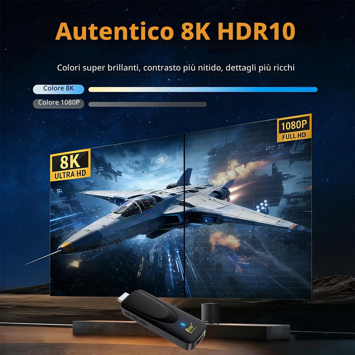 Android 14 bluetoothTV Stick, 2025 Largest 8K Streaming TV Stick,RAM 2GB ROM 16GB Dual WiFi 2.4G/5.8G 10K HDR 10+ Streaming Media Player