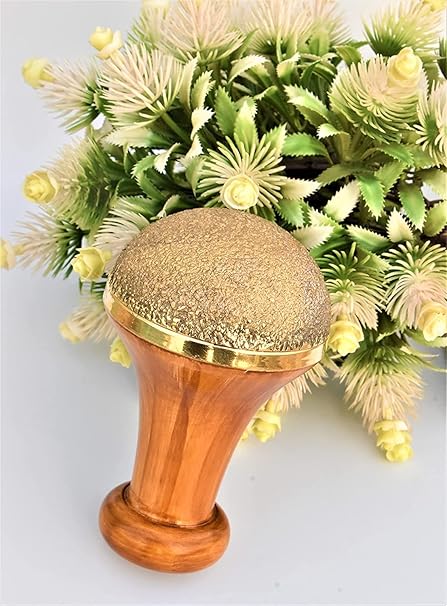 Soulvinee Kansa Natural Vatki Cup with wooden handle Ayurvedic Detox Foot Massager Relaxation and Deep Cleaning Ancient Indian Technique Ayurvedic Kansa Vatki Foot Massage (Natural)