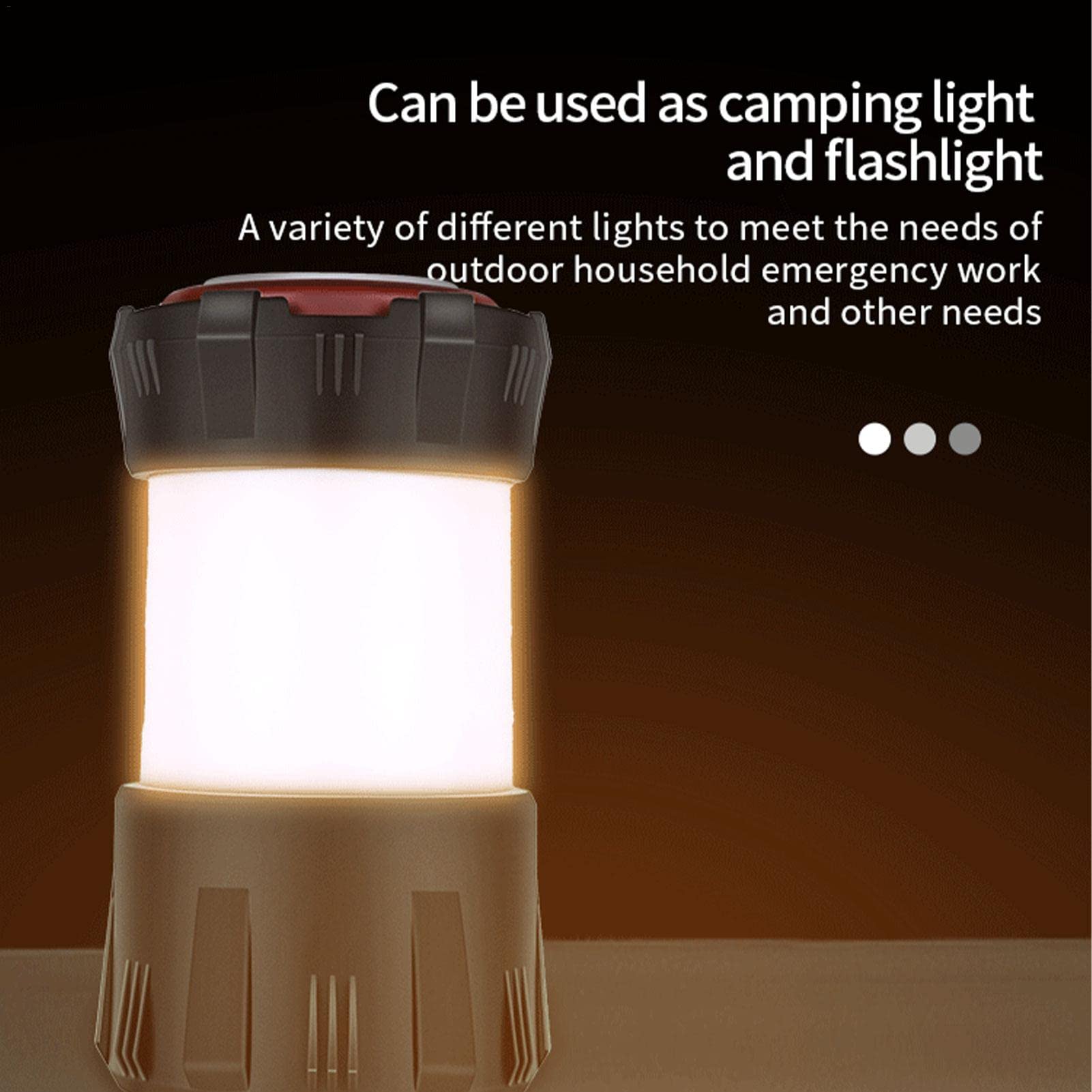 Keptfeet 2 Lanterna da Campeggio all'aperto - Luce per da Campeggio | Ricaricabile - Torcia a Lanterna Impermeabile con interfaccia USB bidirezionale per Campeggio, Escursionismo, Pesca, casa