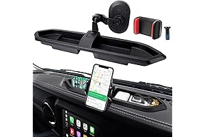 Upgraded Jeep Phone Mount, Dash Tray System Kit with Extension Arm Metal Rod