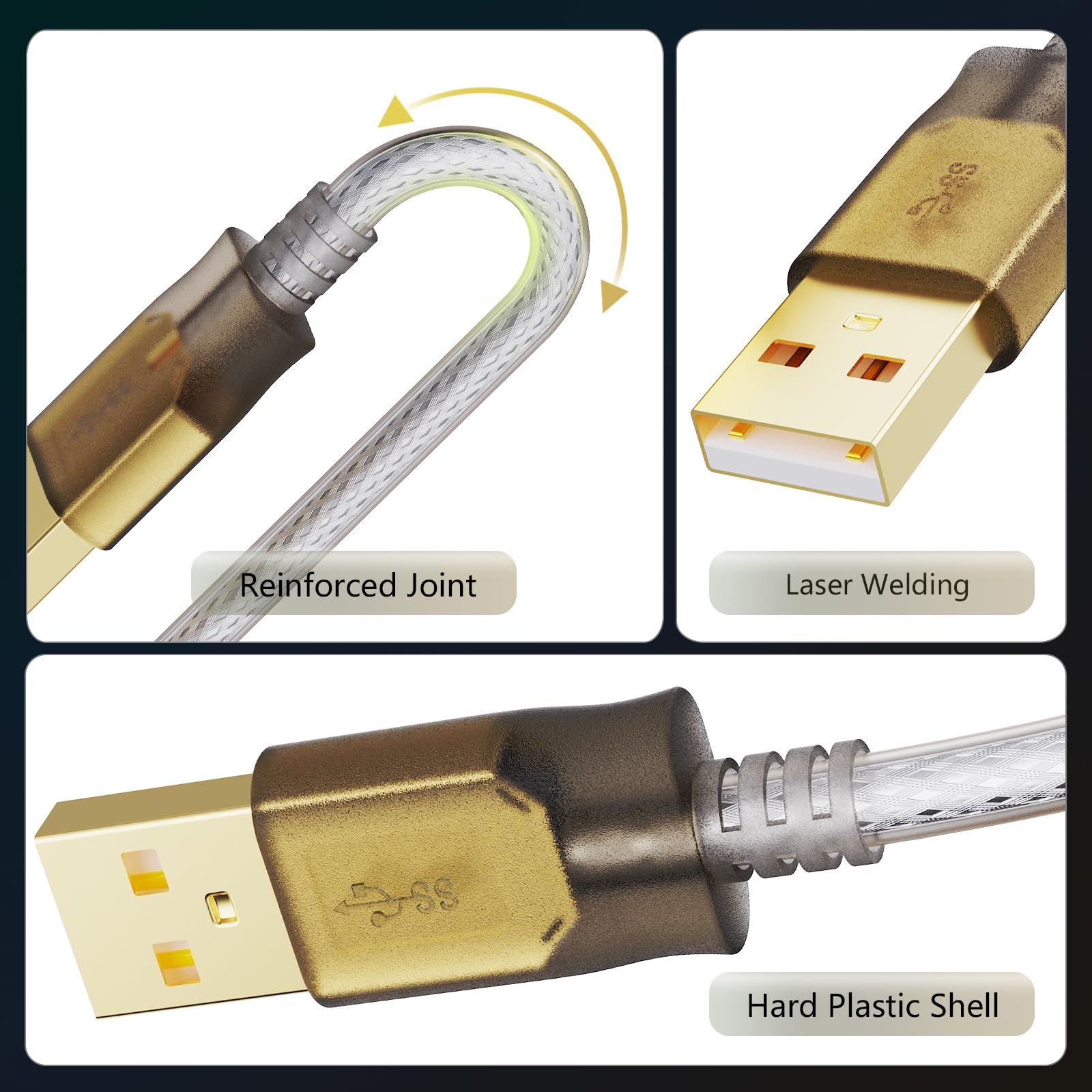 Printer Cable 30Ft,2.0 Printer Scanner Cable Cord USB Type A Male to B Male High Speed for HP, Canon, Lexmark,Dell, Xerox, Samsung etc(30 Ft/10M) — Amazon image 4