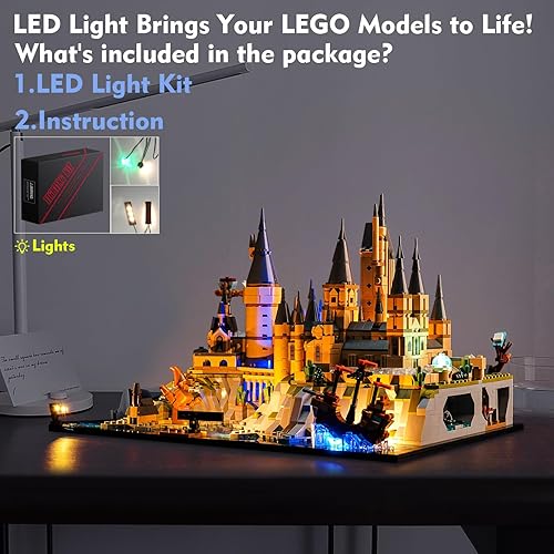 Miniatura 4 de VONADO Kit de luces LED para Lego Hogwarts Castle and Grounds 76419, accesorios de iluminación creativa compatibles con Lego 76419 para fanáticos