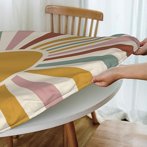 Miniatura 4 de CJXPJZPLD Mantel elástico redondo bohemio con borde ajustable para mesa de 45 a 50 pulgadas de diámetro