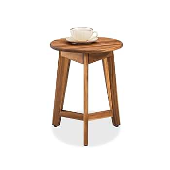 Amazon.com: VICTORY RELAX Round Side Table – Solid Acacia