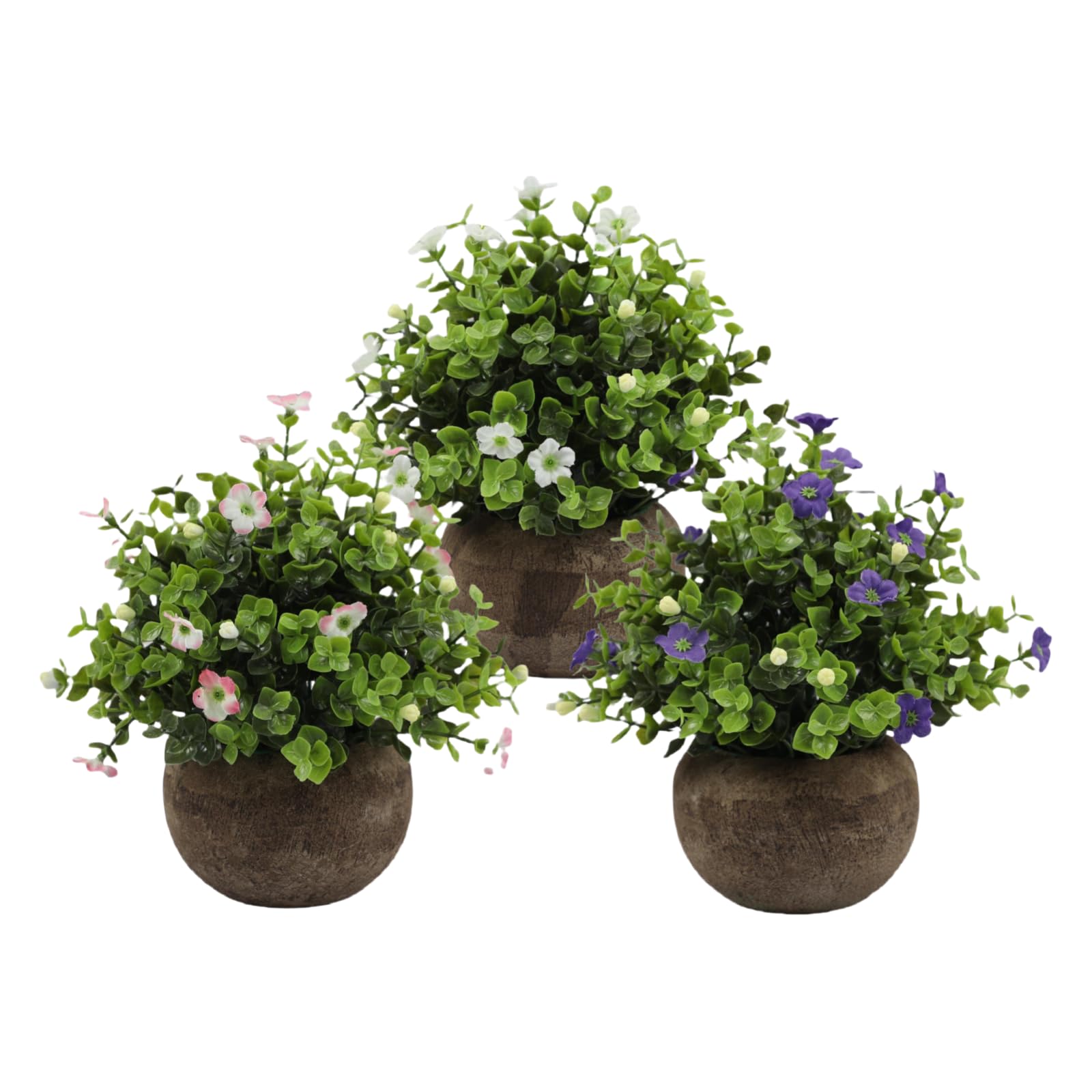 Plantes d'intérieur artificielles et fleurs en pot de papier
