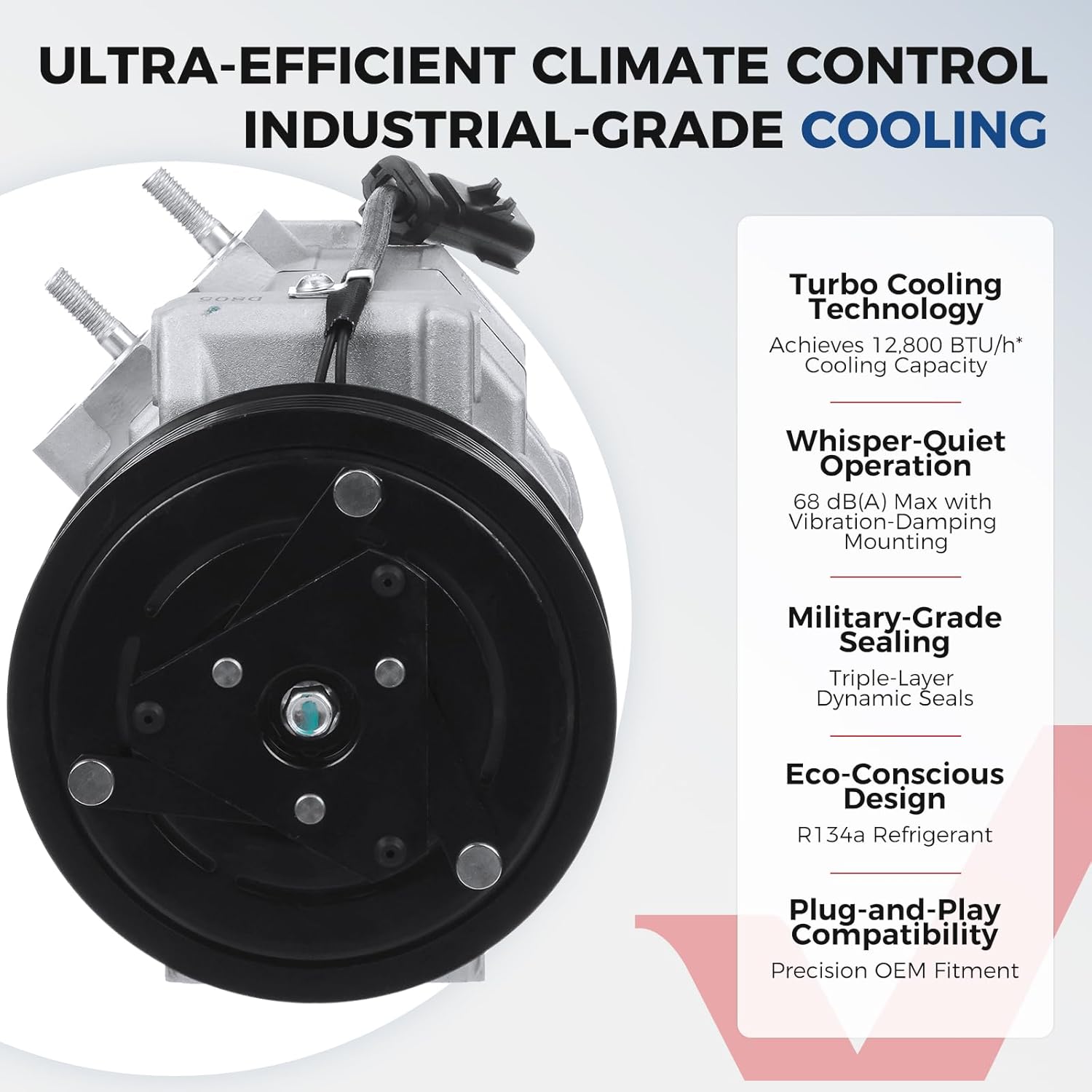 Air Conditioner AC Compressor Compatible with Ram 2500/3500/4500/5500 2011-2023 6.7L Replace OE# CO 11311C, R5111444AB