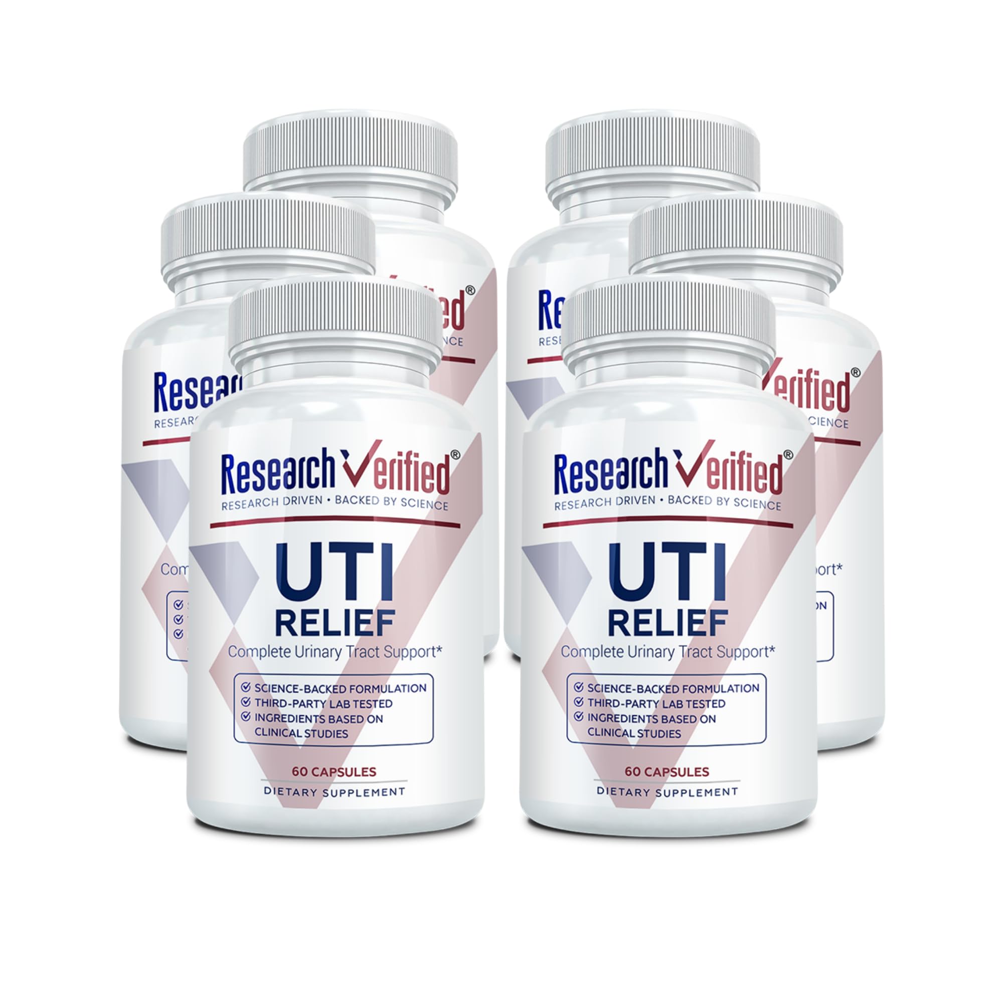 - Research Verified UTI Relief - Urinary Tract Support Supplement - 100% Natural, Vegan with Lingonberry, Cranberry & D-Mannose - 6 Bottle (6 Month Supply)
