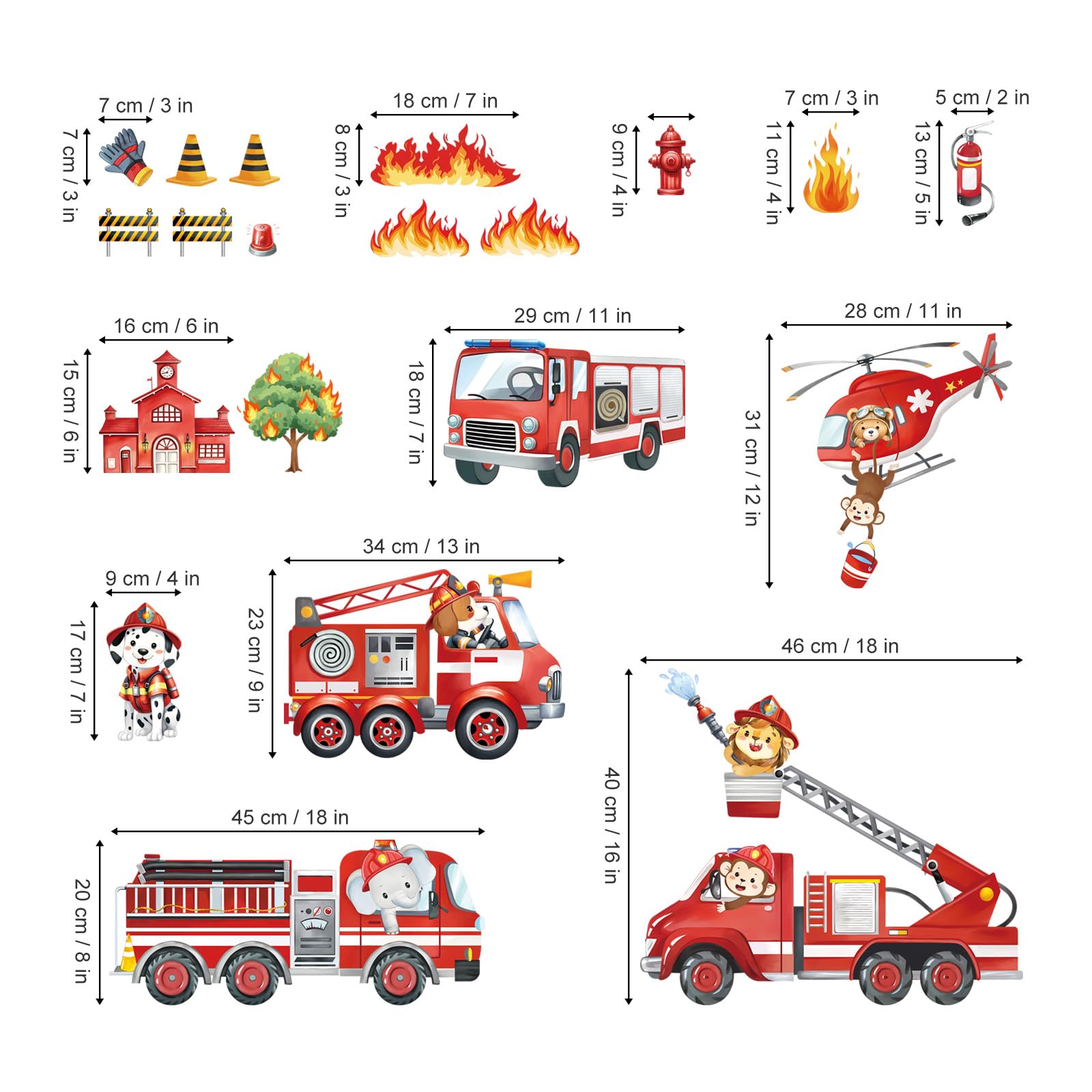 Decalmile Stickers Muraux Animaux De La Jungle Arbre éléphant Girafe