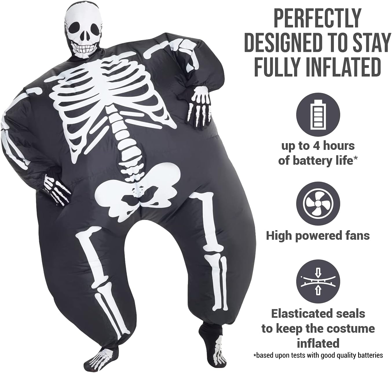 Morph Megamorph Inflatable Skeleton Costume, Blow Up Skeleton Inflatables, Blow Up Costumes for Adults, Funny Adult Inflatable Suit - Image 3