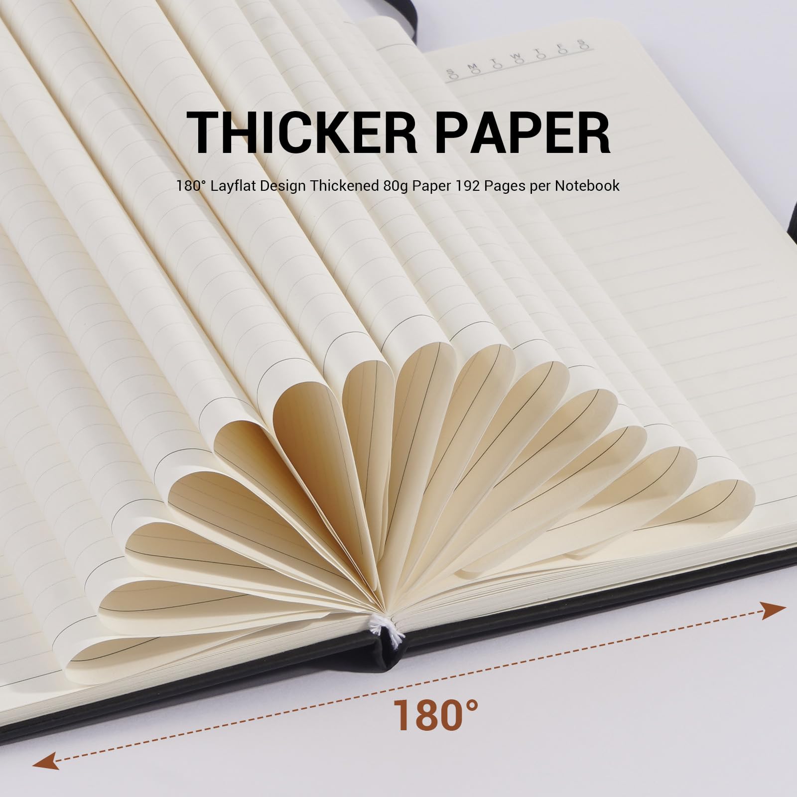 Cuadernos de diario, diario rayado A5 para hombres y mujeres, cuaderno de tapa dura de piel sintética para escribir, negocios, trabajo, escuela, 14,5 x 21,6 cm, color negro