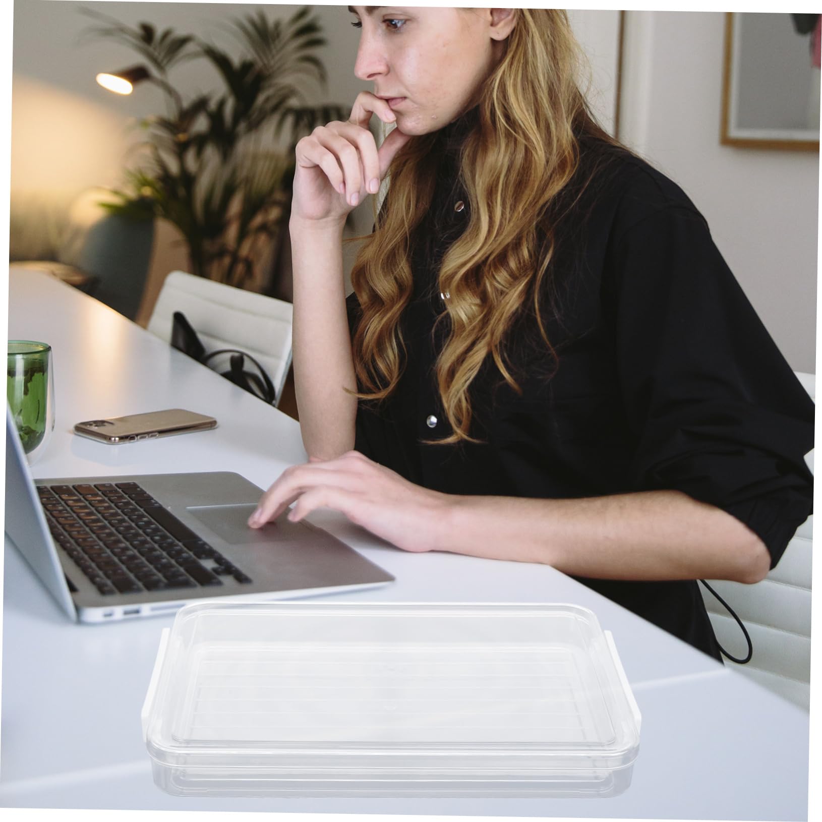 Uonlytech Stapelbare Dokumentenbox aus Pet mit Deckel Transparent 2 Stück für A4-unterlagen Büro und Zuhause Feuchtigkeitsgeschützt und Übersichtlich
