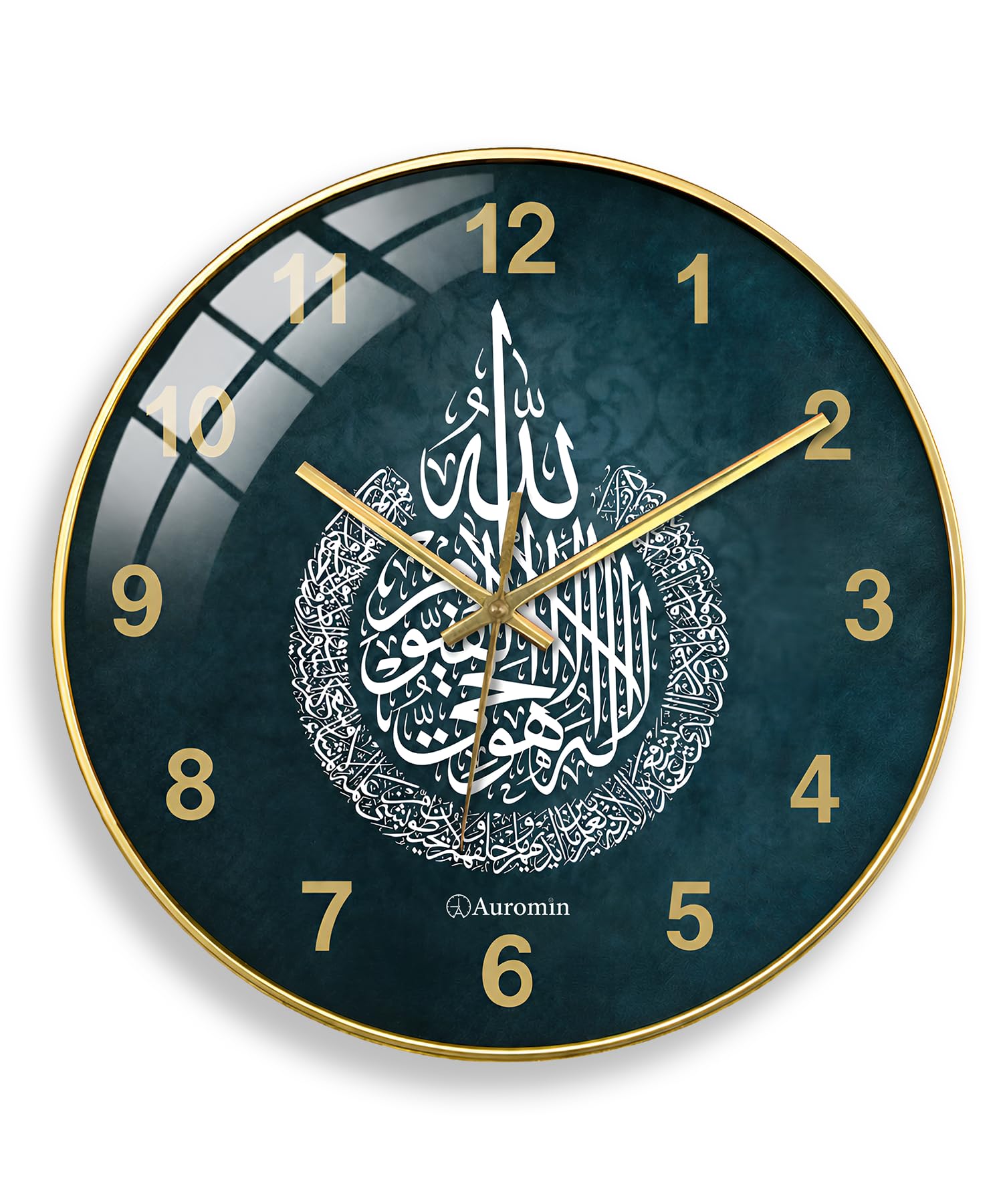 Auromin Ayatul Kursi Glass Islamic Wall Clock for Living Room Decor | Arabic Calligraphy Wall Watch Big Size for Home | Muslim Decorative Clock for Bedroom Hall Office Housewarming Gift-image-8