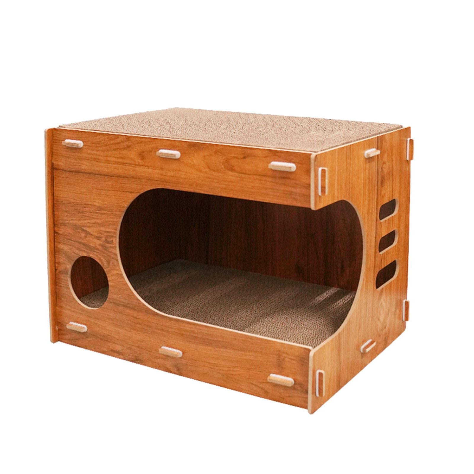 LOOM TREE® Cardboard Cat House Corrugated Scratching Board Cat Scratcher Lounge Bed | 1 Corrugated Cat House