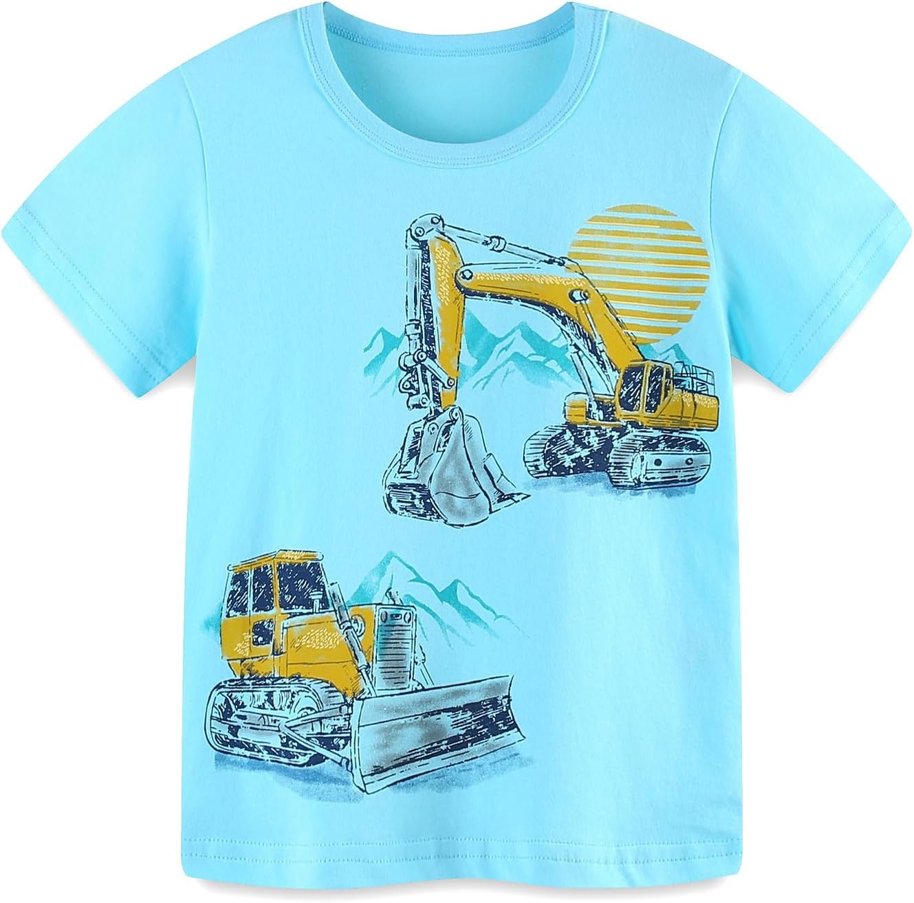 HILEELANG Toddler Boy Short Sleeve Tee Shirts Summer Cotton Casual Graphic Crewneck Tshirt Packs - Image 5