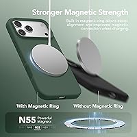 Vista 1234 de GONEZ Funda de silicona para iPhone 15 Pro Max, compatible con Magsafe, protector de cámara + protector de pantalla, forro de microfibra suave Negro