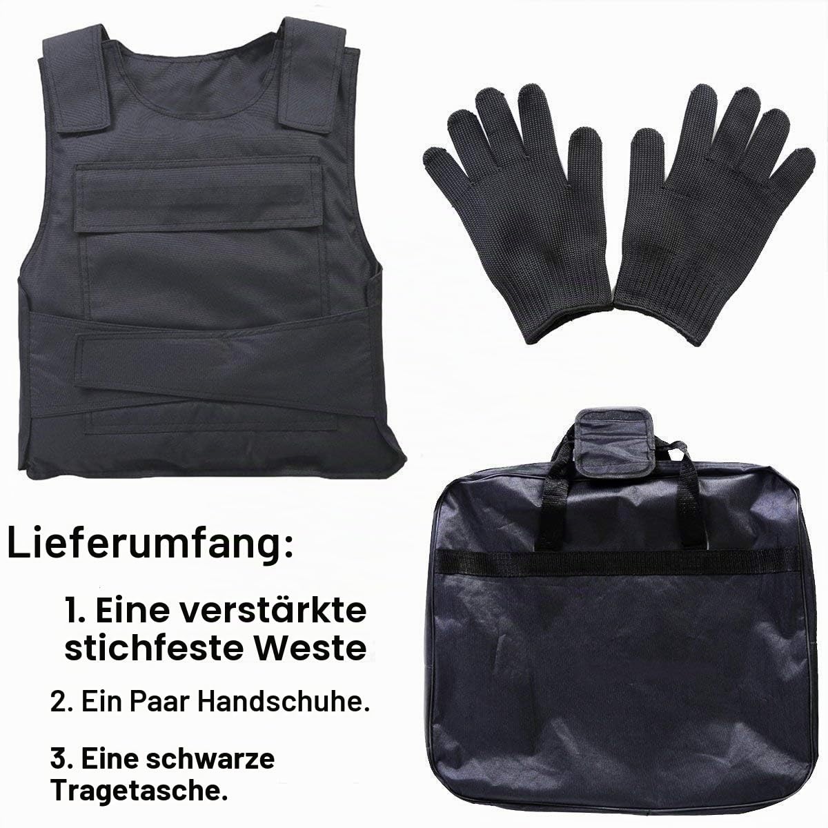 BININBOX Stichschutzweste Unterziehweste schützt Brust und Rücken Schutz Taktische Weste Militärausbildung Gilet Ausrüstung für die Sicherheit (Vordertaschenstil)