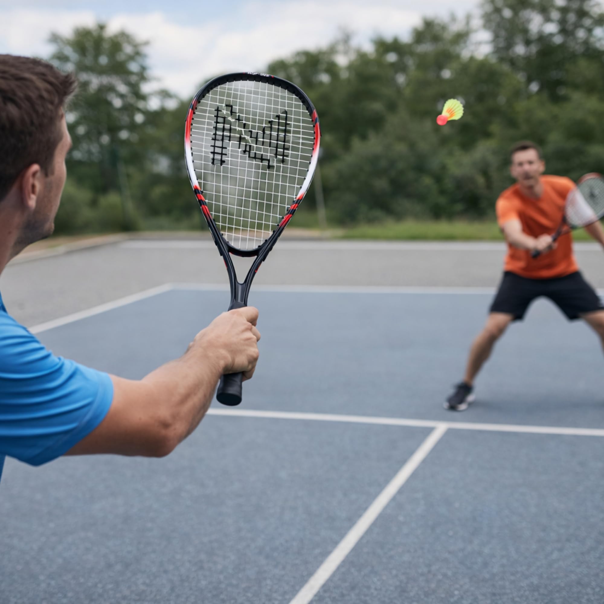 Speed-Badminton Set, 2 handliche Aluminiumschläger, Länge 58,9 cm, ideal geeignet für stabiles und schnelles Spielen, hochwertige Tasche (MSP-002)