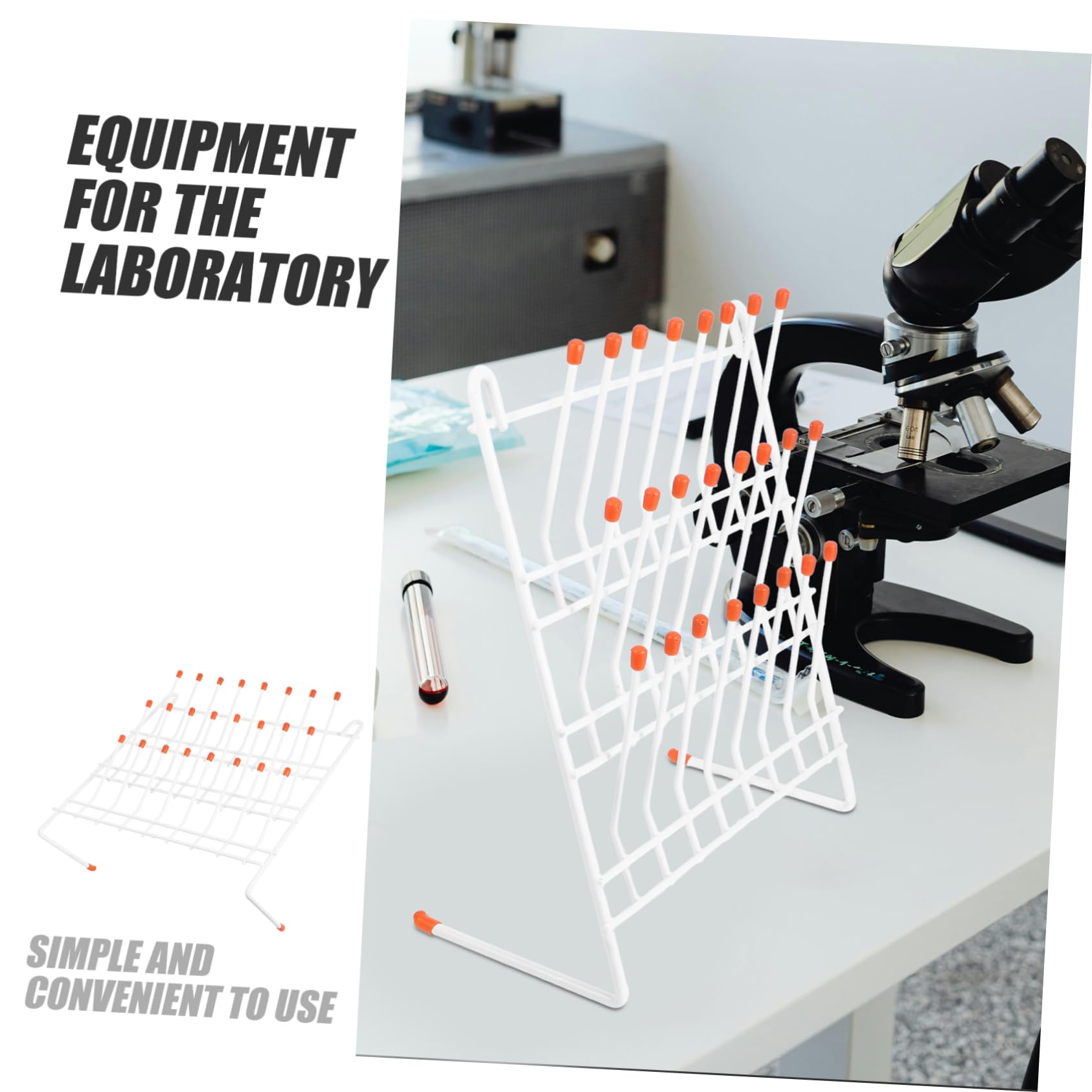 KICHOUSE 1pc Laboratory Drain Rack Test Holder Rack Lab Test Tube Rack Lab Drying Rack Folding Drying Rack Laboratory Stand Rack for Test Tube Foldable Clothes Drying Rack Beaker Dryer Iron