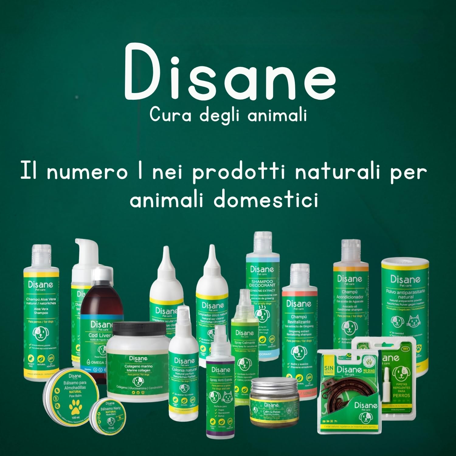 DISANE 2 Pipette Antiparassitarie per Gatti Naturale | 2 Mesi di Protezione Contro Insetti e parassiti: pulci, zecche e zanzare | Formulato sotto Controllo Veterinario Senza Tossicità per Il Gatto