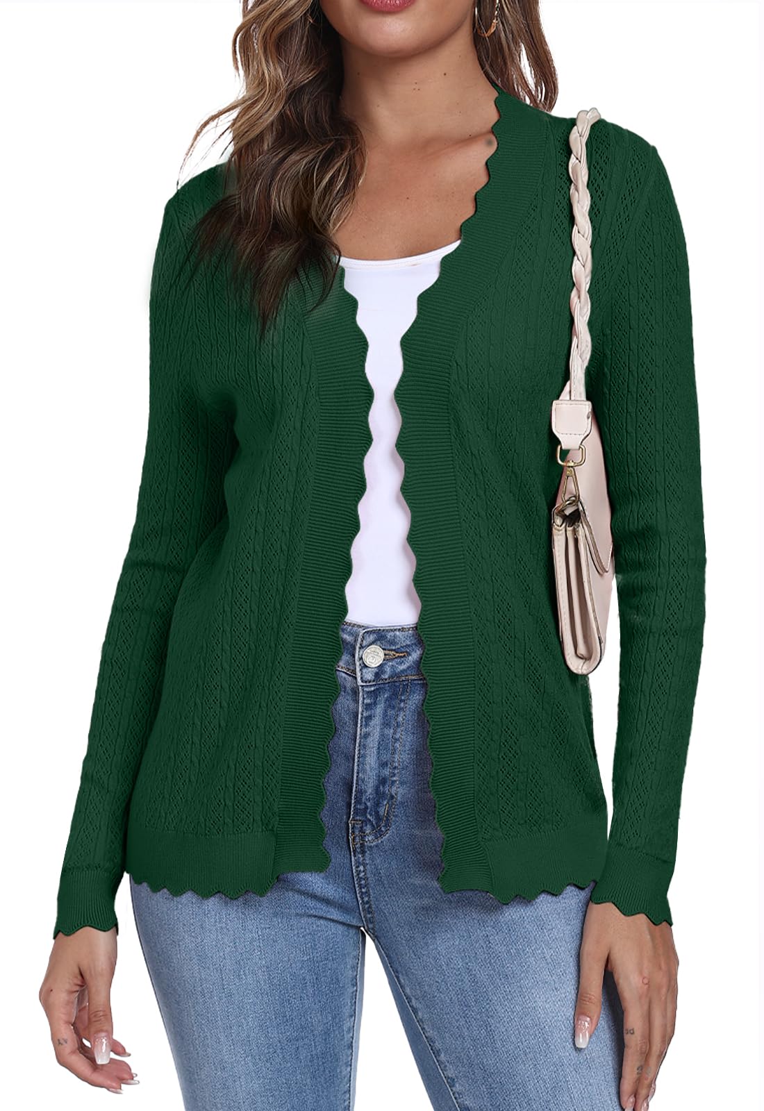 DEARCASE Damen Strickjacken Cardigan Lange Ärmel Leichtgewic