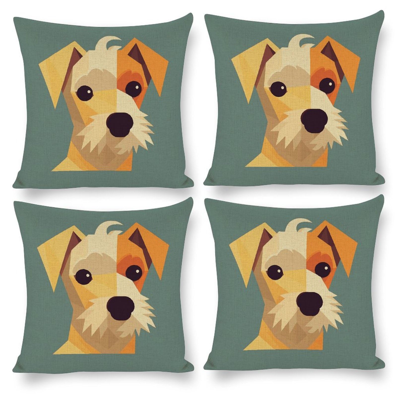 Housse de coussin design chien avec finition soignée et fermeture éclair