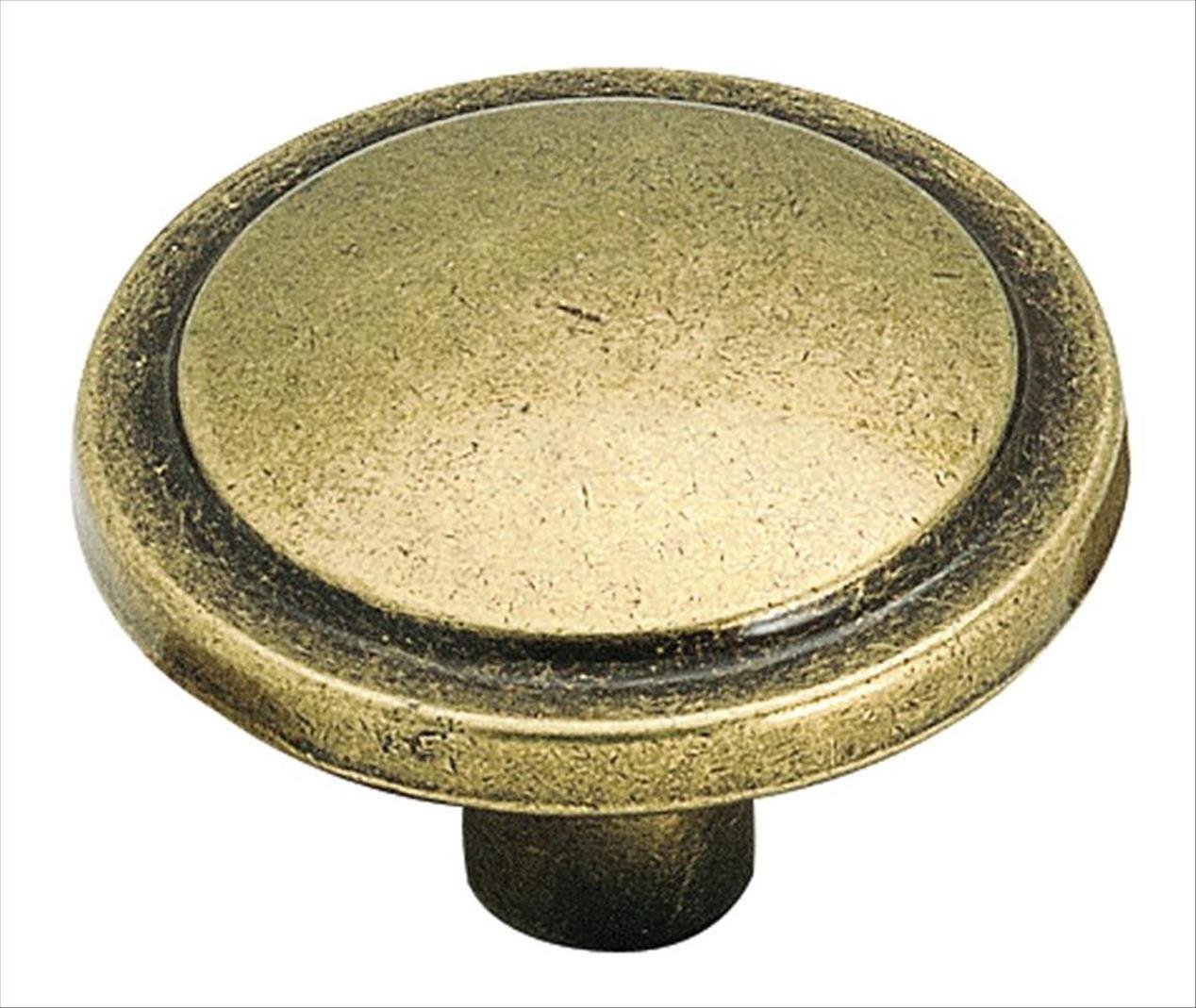 Amerock Corp BP3443BB Allison Round Harmony Cabinet Knob, 7/8 in Projection, 1-1/4 in Dia, Zinc Alloy, Burnished Brass