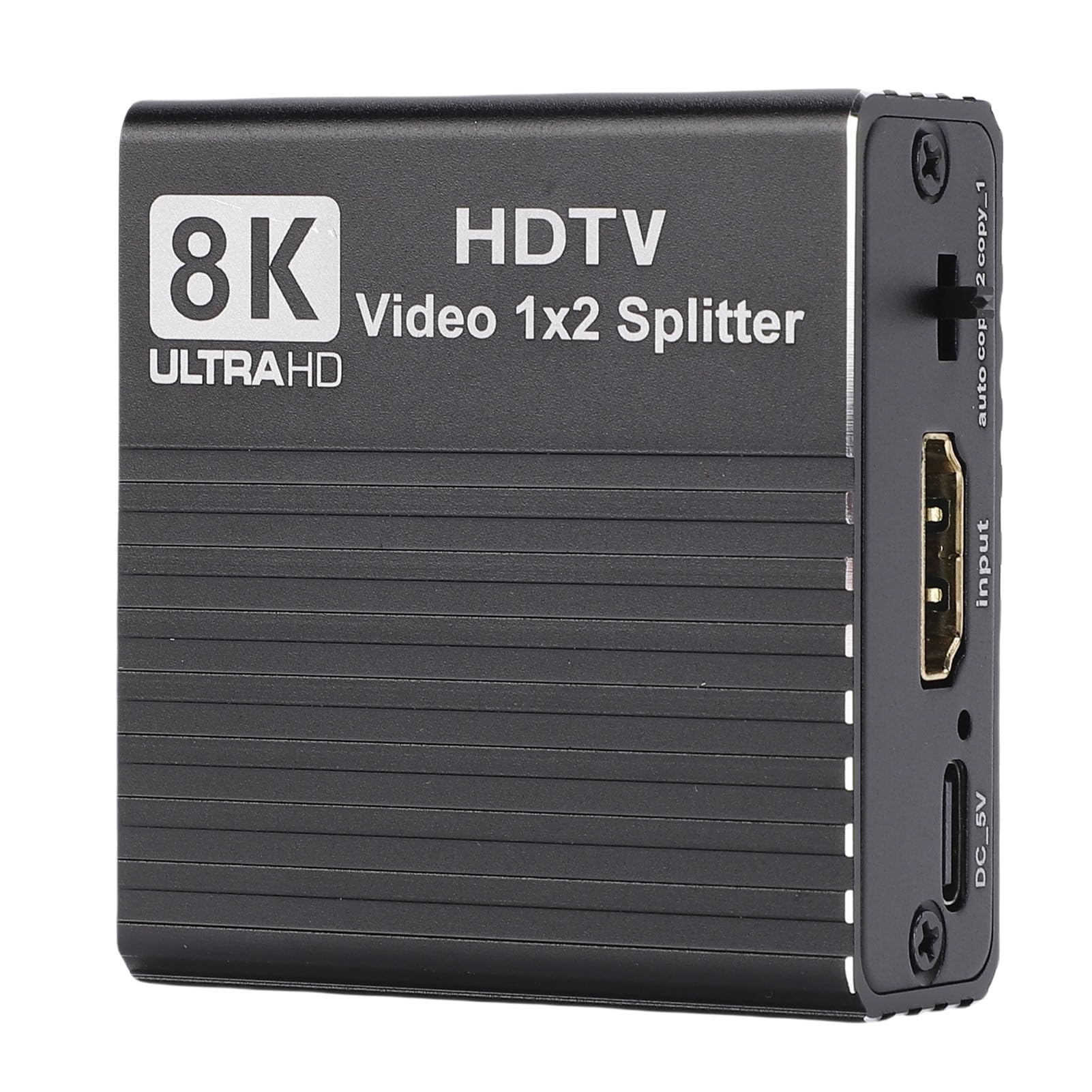 Bewinner Splitter di Interfaccia Multimediale HD 8K 1 Ingresso 2 Uscite, Supporto HDMI 2.1 8K 60Hz 4K 120Hz 1080P 240Hz, EDID 3D, Doppio Display per Home Theater da Gioco