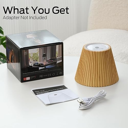 Miniatura 8 de WILIT Persianas inalámbricas para lámpara de mesa, luces de barra de brillo de 3 niveles para bar en casa, lámpara inalámbrica recargable para