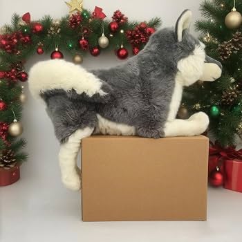 Amazon.co.jp: FLUFFYFUN リアルなオオカミ犬のぬいぐるみ 20インチ
