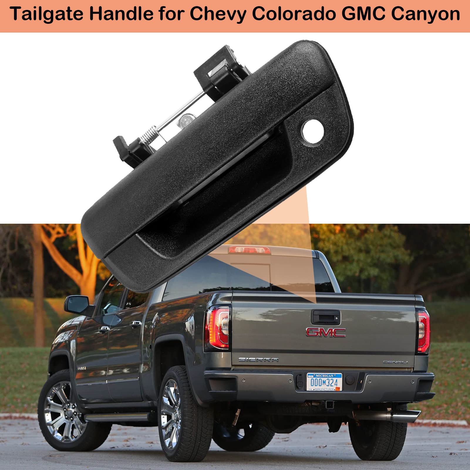Needa Tailgate Handle – Black, Fits 2004-2008 Chevy Colorado (27ZH87Y)