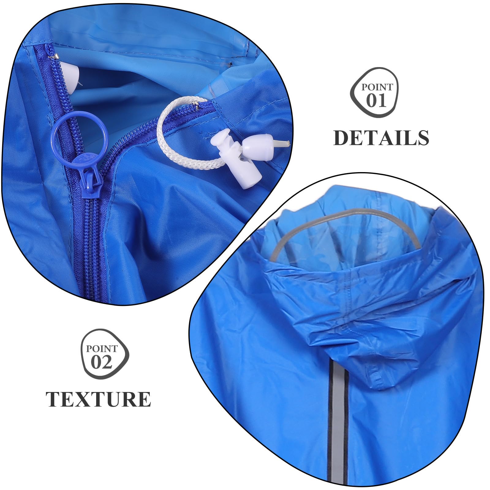Elektrischer Rollstuhl Regenponcho PVC mit Kapuze, Blau