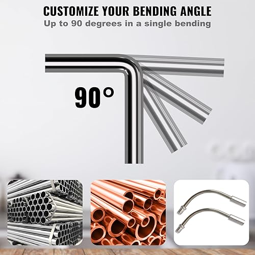 Miniatura 4 de VEVOR Dobladora de Tubos, Dobladora de Tubería con Trinquete de 14"-78" D.E., Herramientas de Doblado de Tubos 90 AdelanteReversa con 7 Matrices y