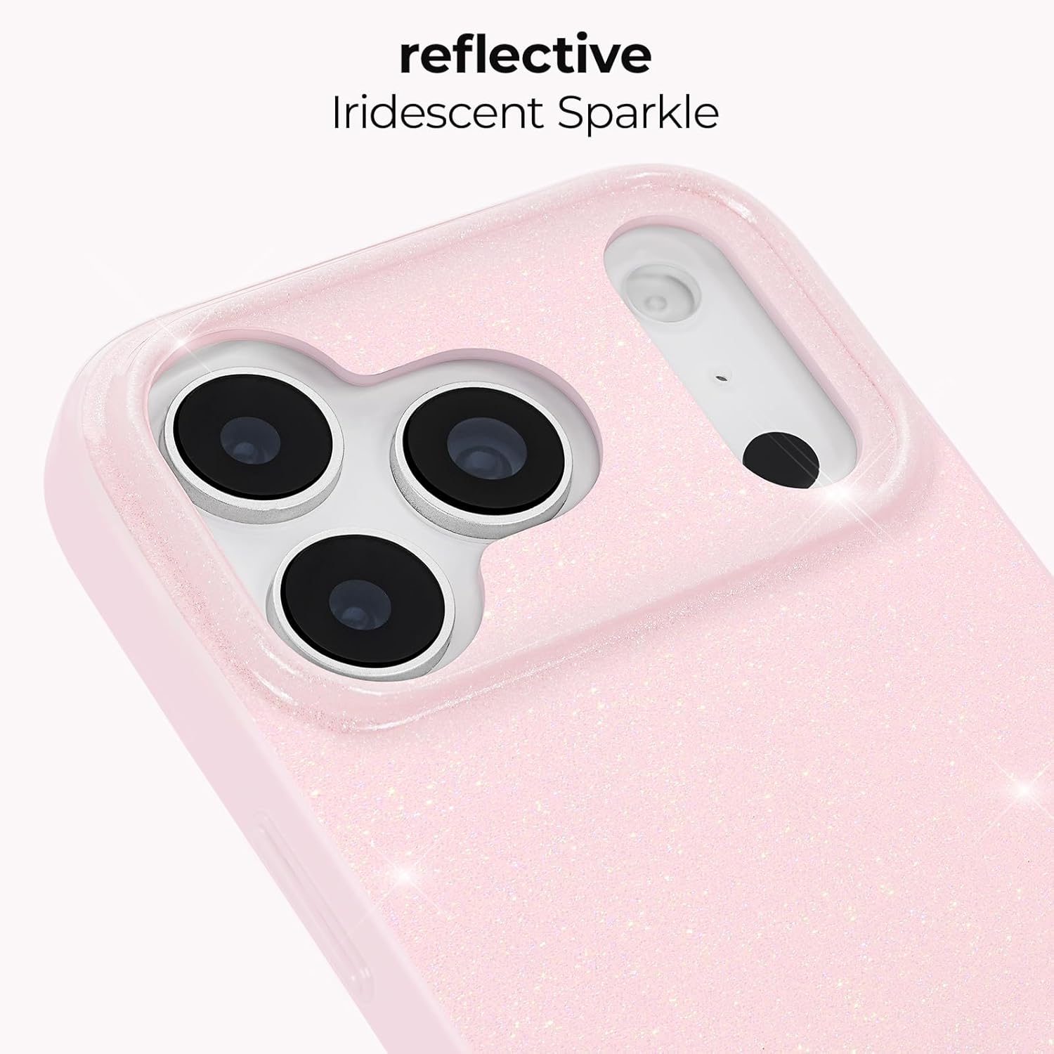 Case-Mate iPhone 17 Pro Max Case [Compatible with MagSafe] - Stylish Sparkly Phone Case with 12ft Drop Protection - Premium Magnetic Cover for iPhone 17 Pro Max - Ballet Pink Twinkle