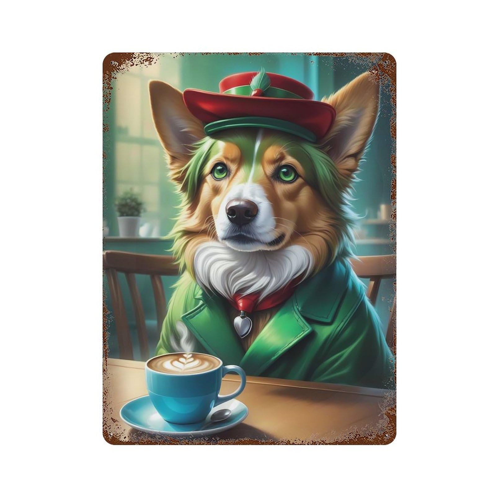 Relax with Dog Retro Metal Sign 15.7"x11.8", Ideal for Shed, Workshop And Garage Wall Decor