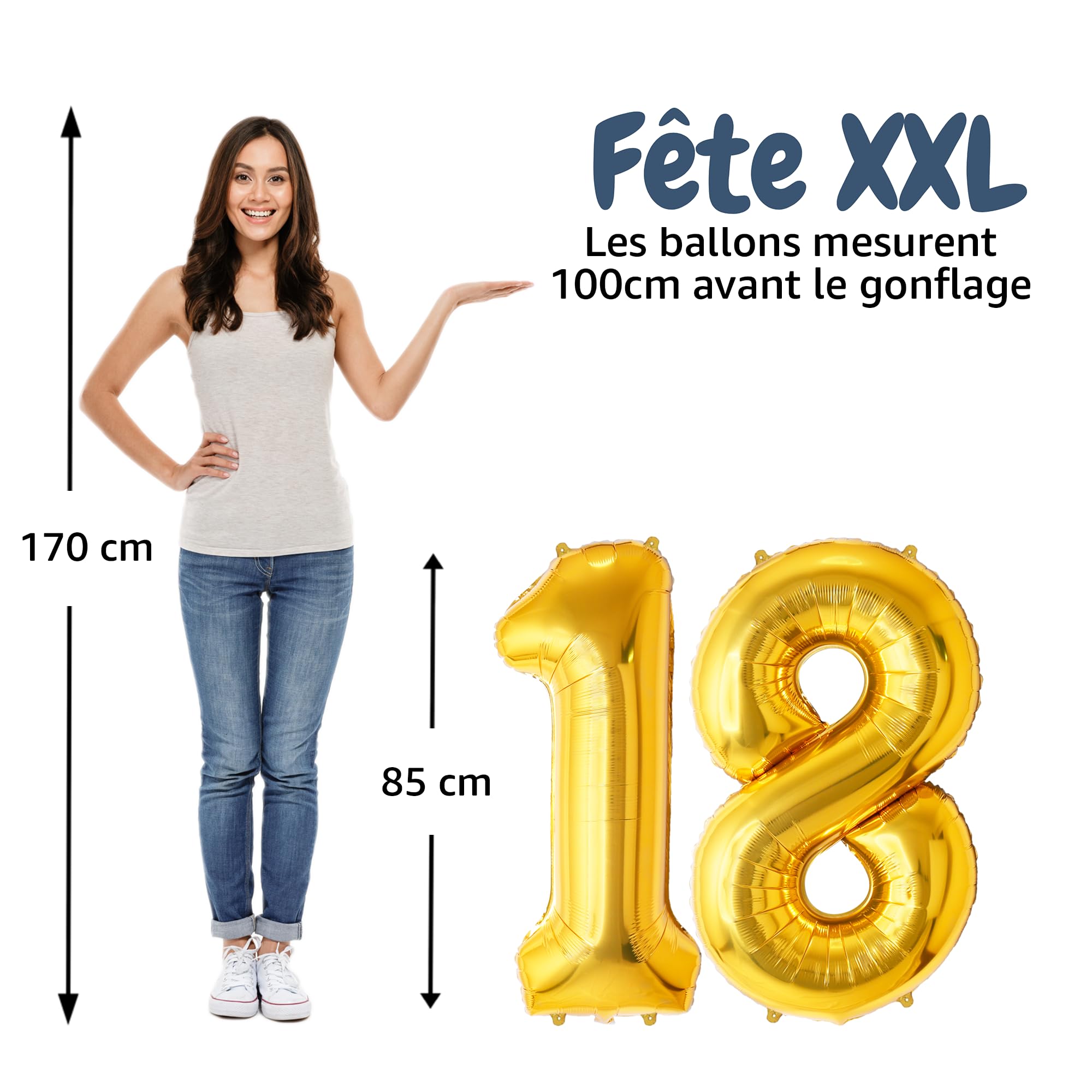 FUNFEST Ballonnen Verjaardag 15 Of 51 Jaar, Goudkleurig, 100 Cm Decoratie Voor Verjaardagsballon Inclusief Ballon 15 51 Xl Rietje Vliegt Met Helium Van Hoge Kwaliteit 2843790163