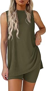 PRETTYGARDEN 2 Piece Sets for Women 2025 Summer Matching Lounge Shorts Set Resort Airport Travel Loungewear Outfits Clothing