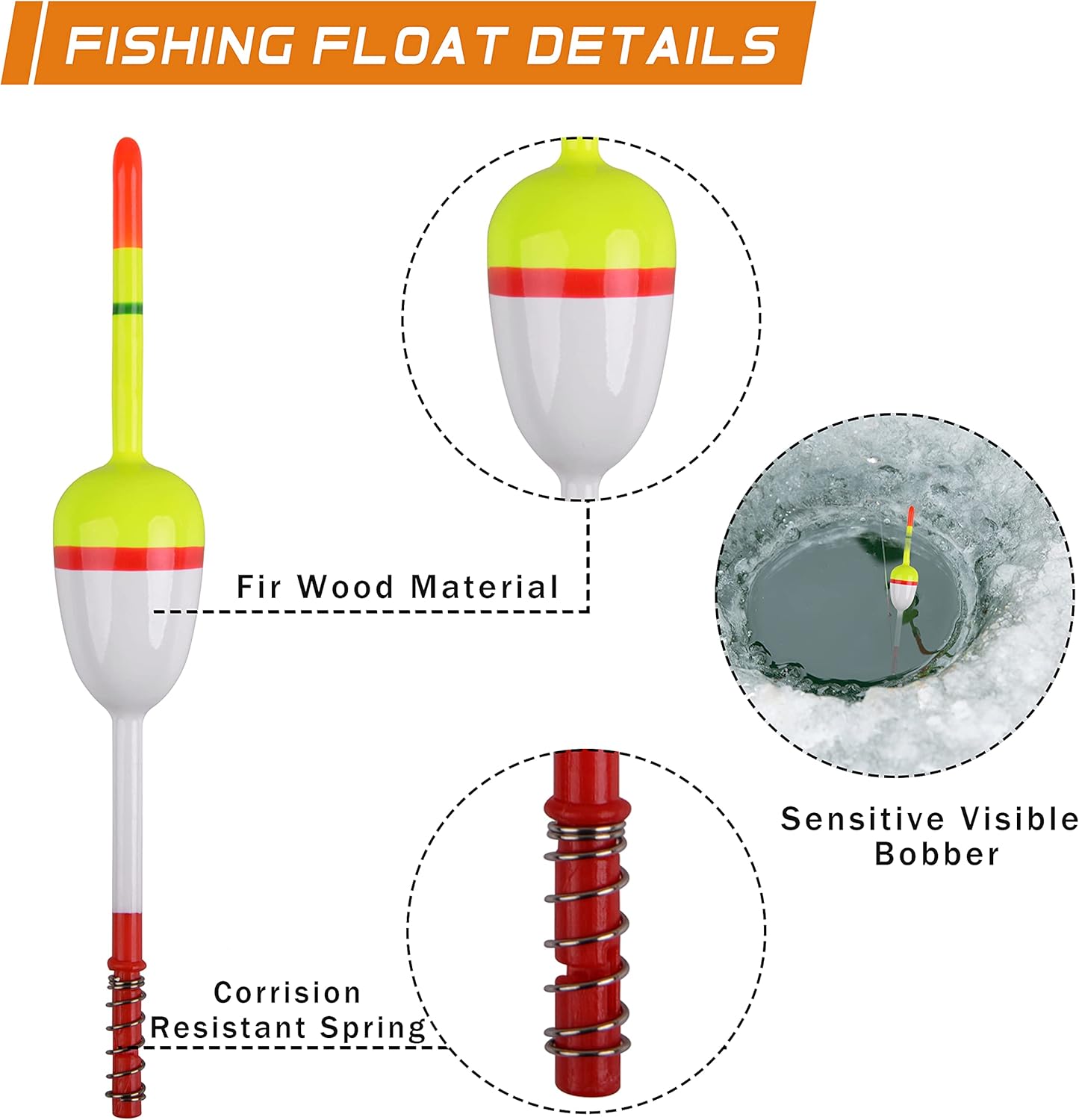 Buy AGOOL Fishing Bobbers Balsa Wood Fishing Floats and Bobbers Spring