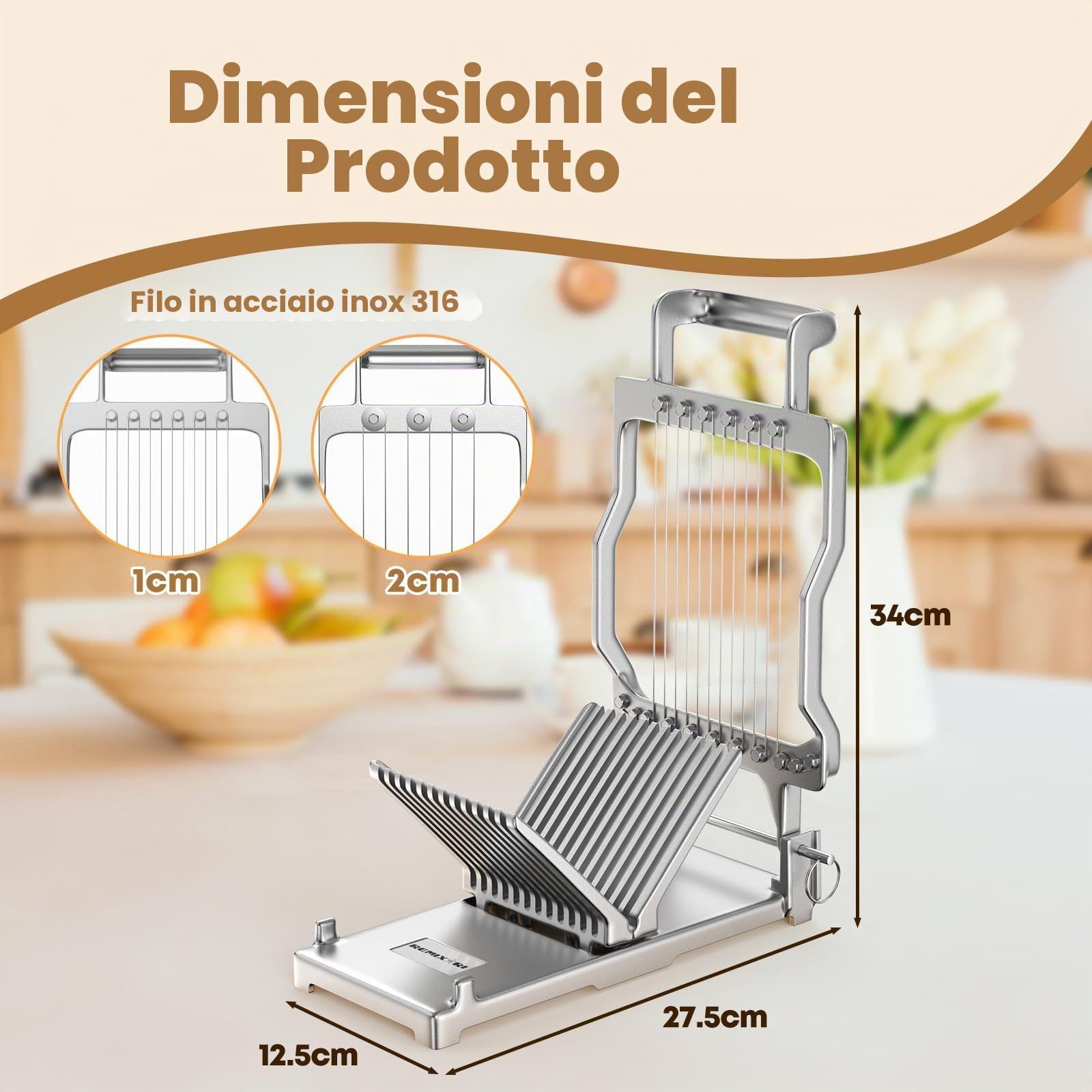 Affettatrice per Formaggio Commerciale, Cutter per Formaggio Cheddar con Spessore di 1cm e 2cm, Lama in Filo d'acciaio Inox 316, Ideale per Ristoranti, Panifici, Catering e Cucine Domestiche