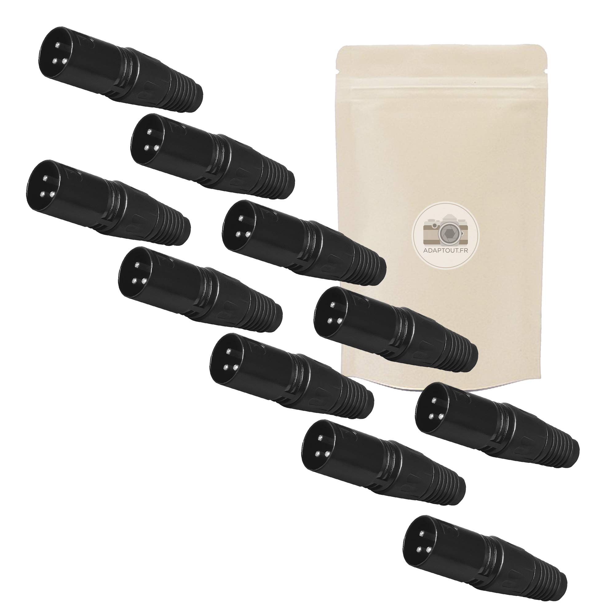 3x Connettore Mini XLR 3 Poli Pin Femmina Da Saldare - Connettore Audio