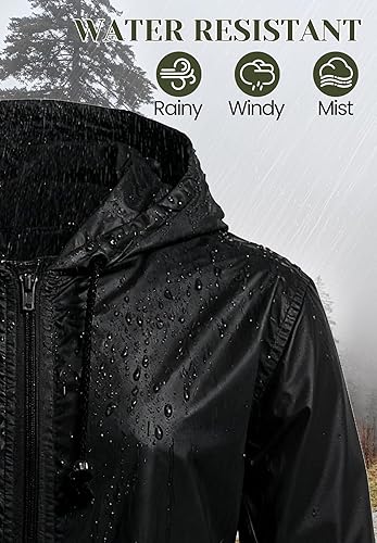 Miniatura 4 de Zando Plus Size Rain Jacket Womens Waterproof - Lightweight Packable Raincoat Hooded Windbreaker Travel Rain Coat for Women