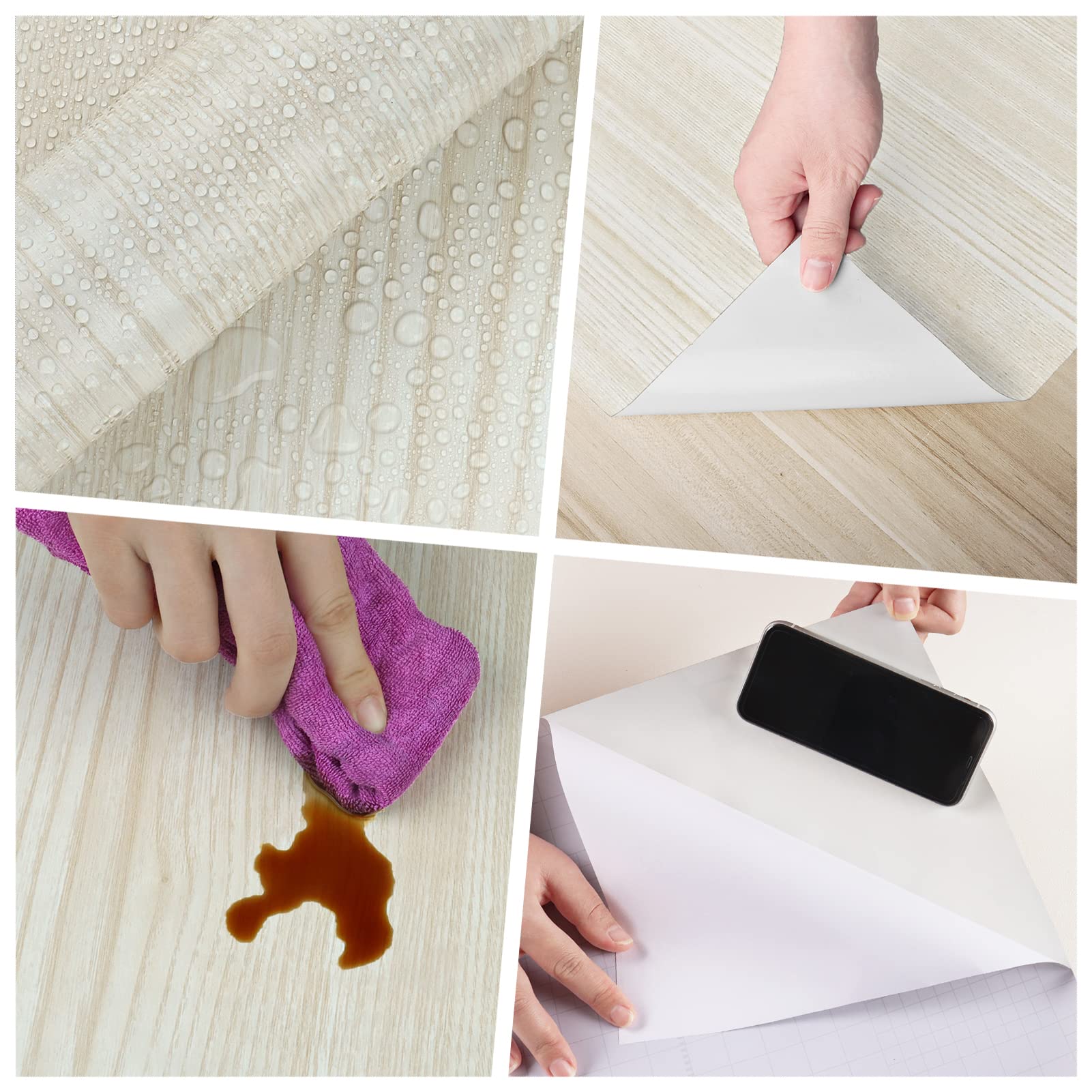 Rotolo di plastica adesiva effetto Mattoni, legno, pietre 15mt x 45cm