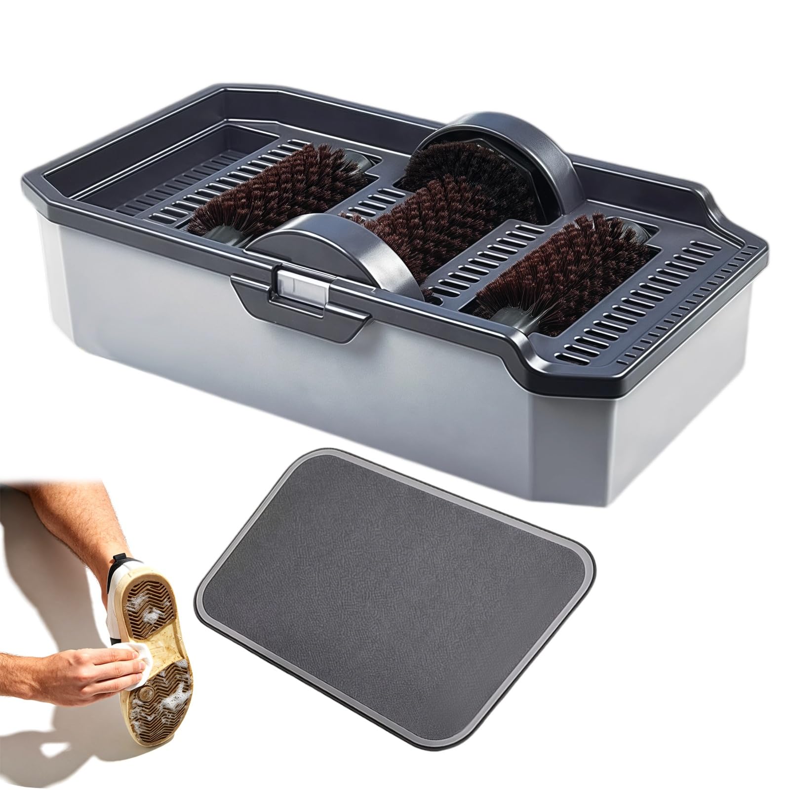 Limpiador de suelas automático para evitar manchas de barro dentro de casa