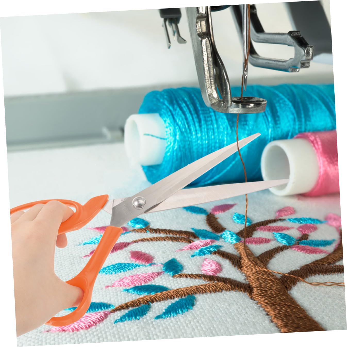 Uonlytech 5stücke Kreative Stoffschere Mit Ergonomischem Griff Hochwertige Und Bastelschere Für Für Handwerk Schule Und Büro Orange