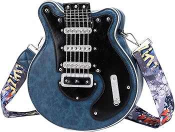 Amazon.co.jp: ギター型クロスボディバッグ、PUレザーギター型バッグ